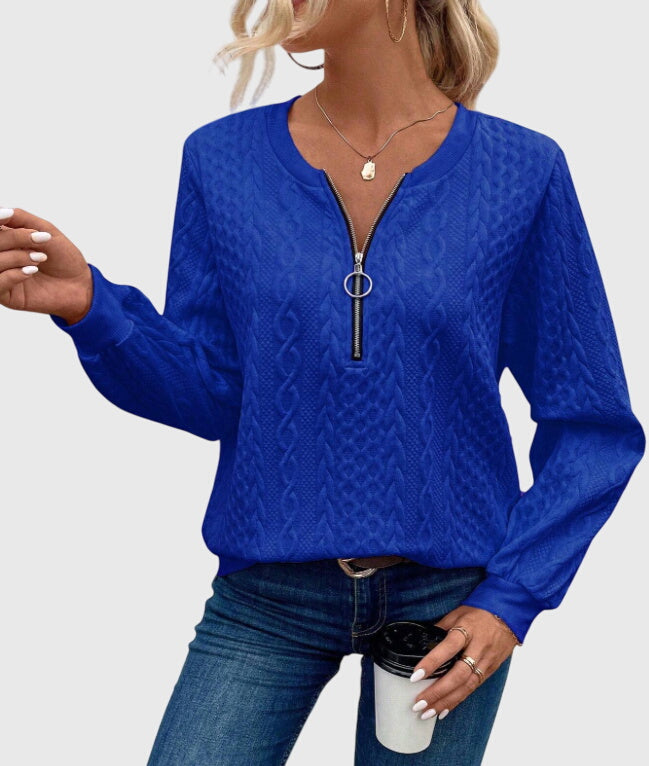 Casimira | Cable Knit Quarter-Zip Sweater view 24