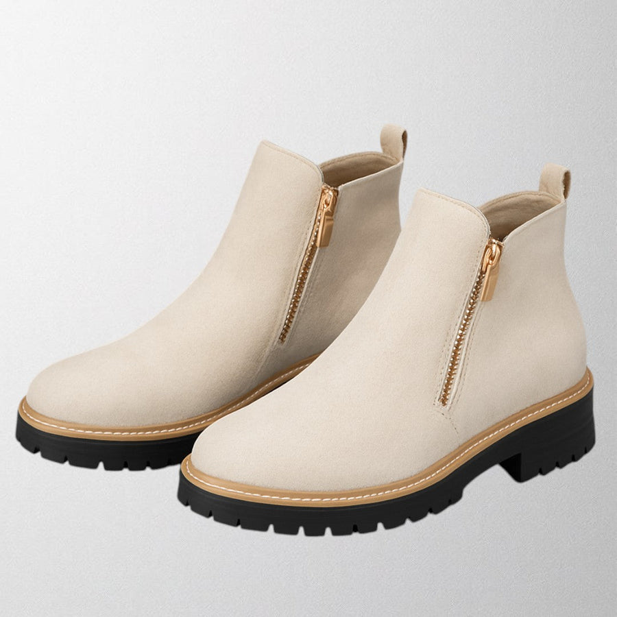 Griet | Side Zipper Closure Rounded Toe Boots view 9