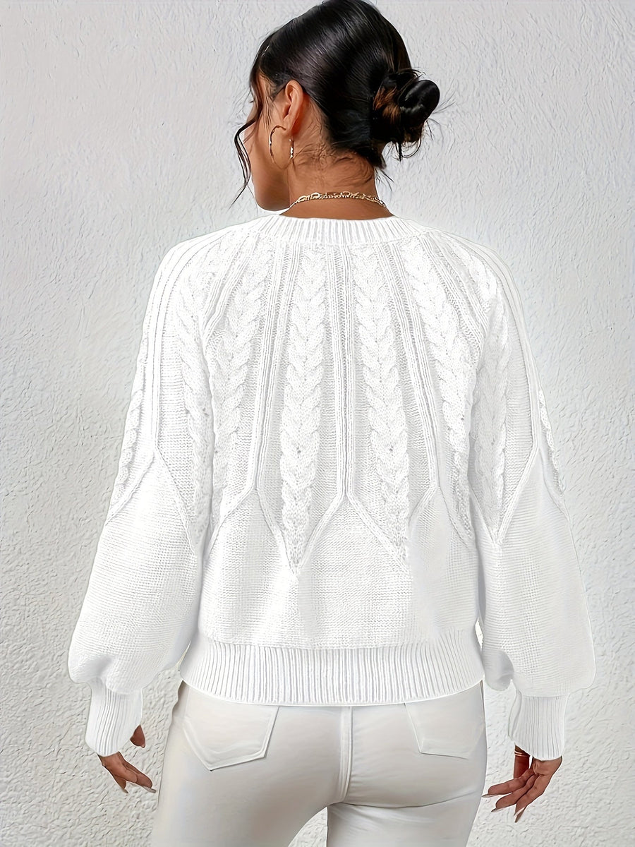 Eleanor | Women's Oversized Cable Knit Sweater – Relaxed Chunky Winter Pullover view 31