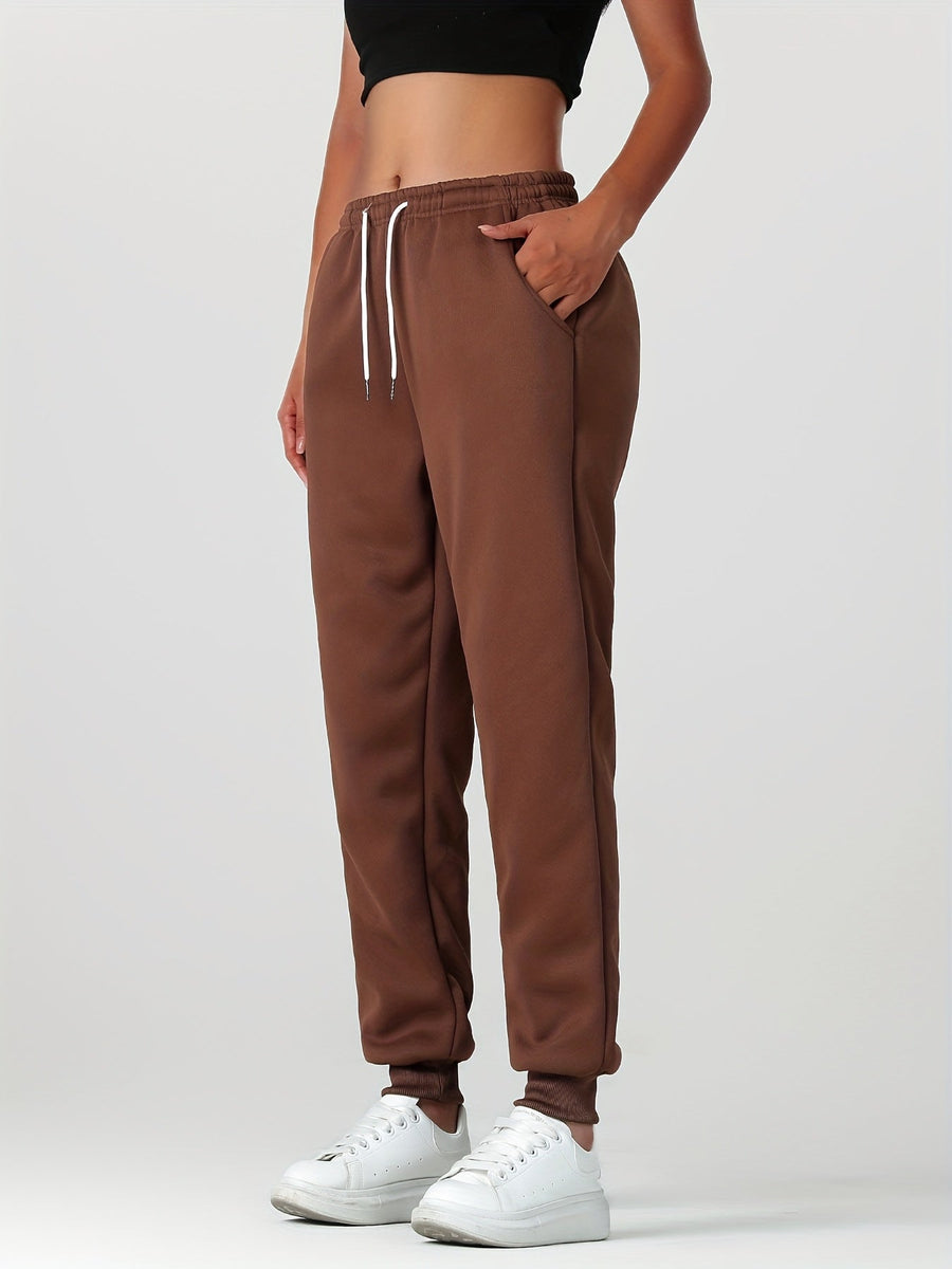 Fiona | Women's Lined Joggers – Cuffed Warm Winter Sweatpants view 20