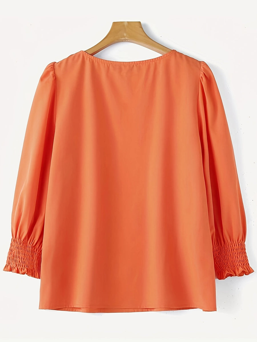 Ellen | Women's Puff Sleeve Blouse – Elegant Long Sleeve Dressy Top view 15