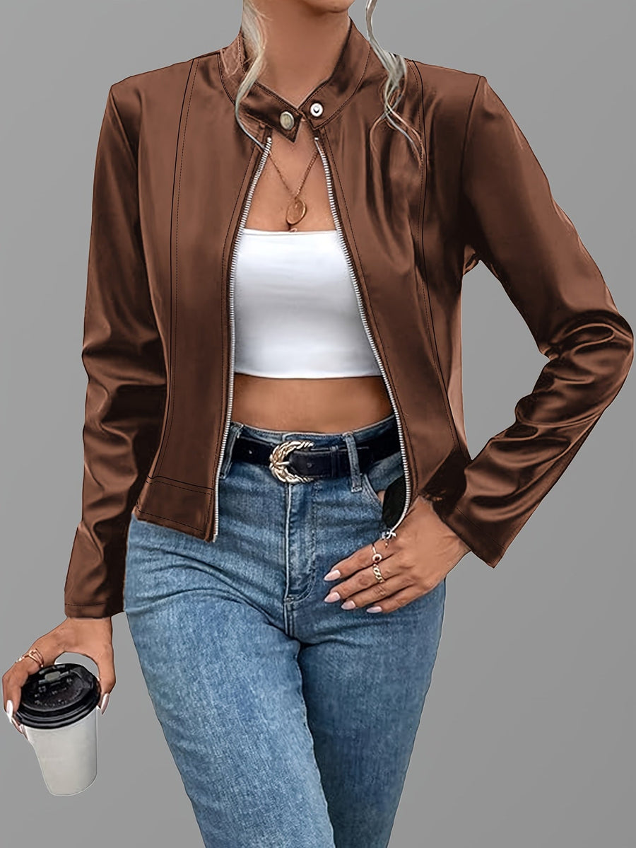 Rosaline | Women's Zip Up Jacket – Sleek Tailored Fall Layer view 4