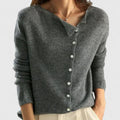 Orla | Women's Winter Cardigan – Asymmetrical Button-Up Knit Fitted V-Neck