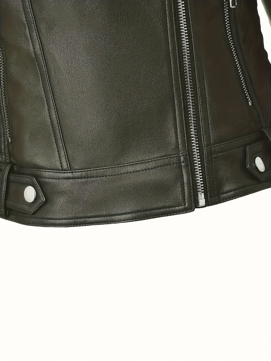 Mabel | Women's Moto Jacket – Sculpted Zip Front Tailored Biker Jacket view 16