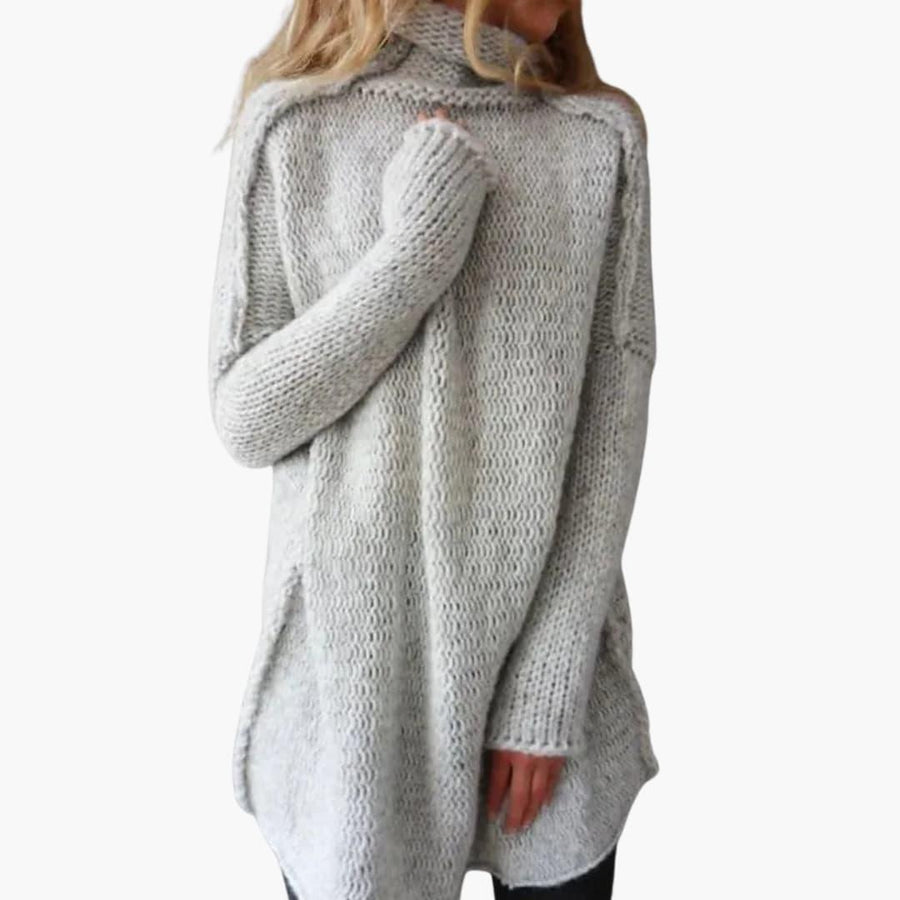 Elspeth | Oversized Roll-Neck Jumper with Long Sleeves and Chunky Knit view 1