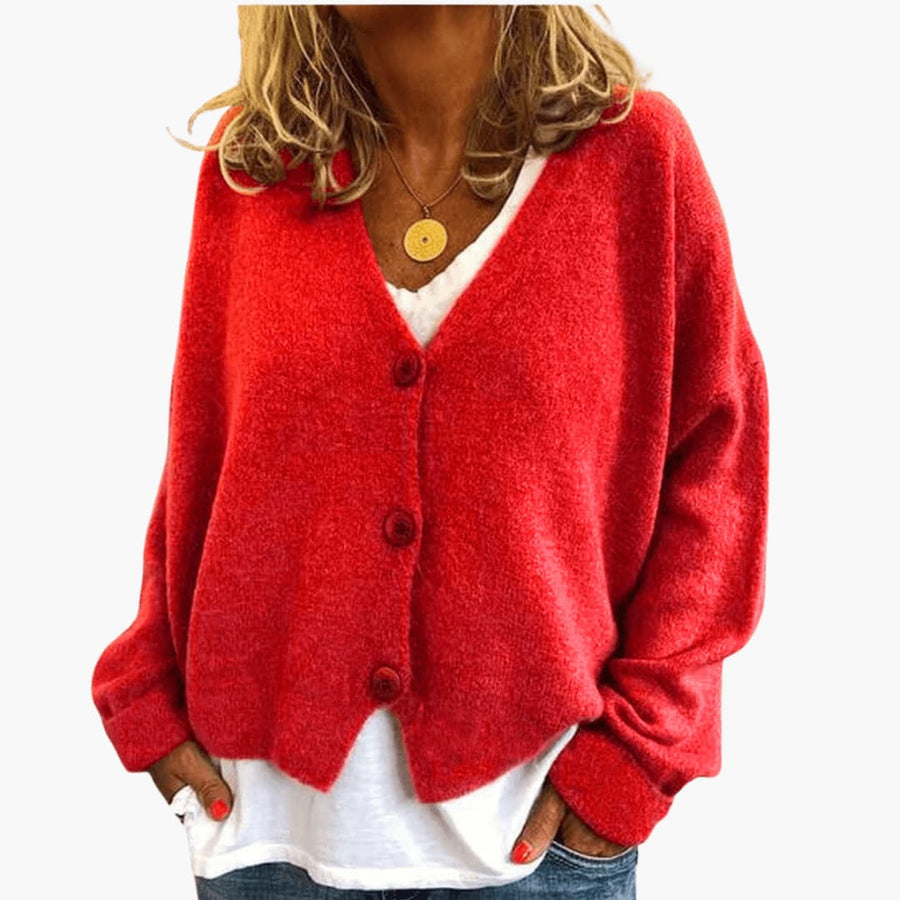 Brooke | Knitted Button Cardigan with V-Neckline and Long Sleeves view 11
