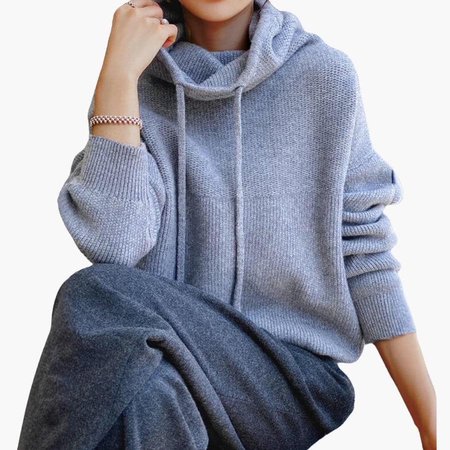 Ulrike | Turtleneck Jumper with Long Sleeves and Drawstring Detail view 3