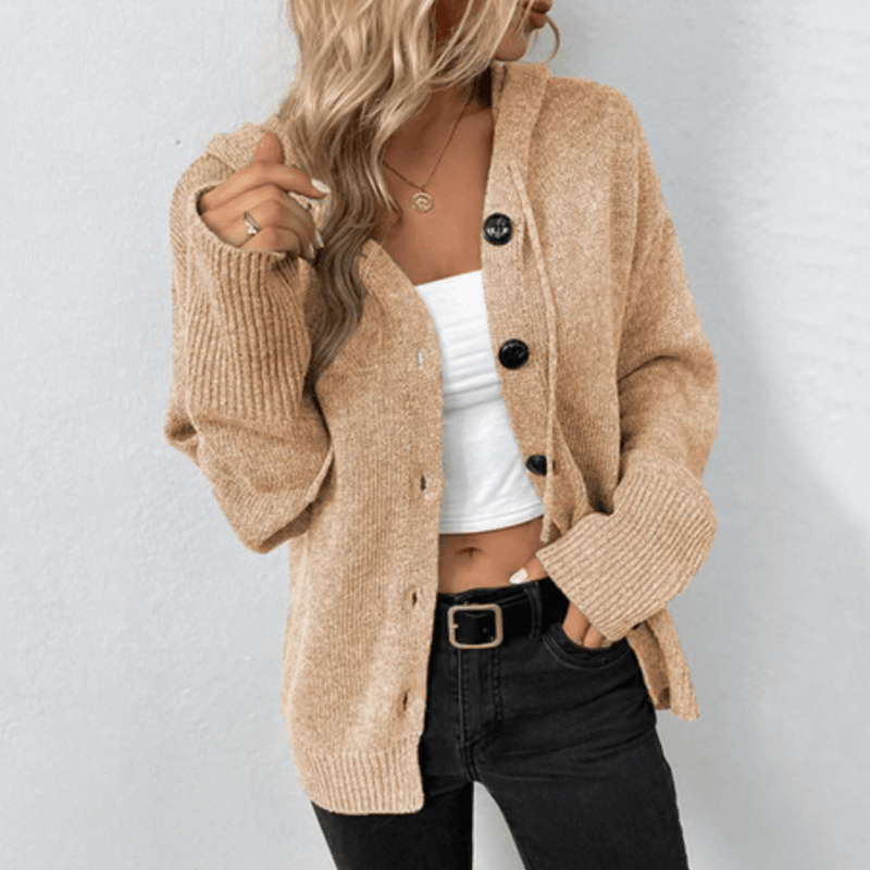 Darcy | Women's Winter Cardigan – Cosy Hooded Button-Front