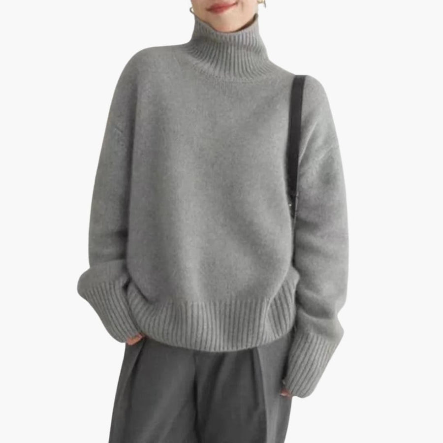 Natalia | Turtleneck Jumper with Long Sleeves and Ribbed Hem view 4