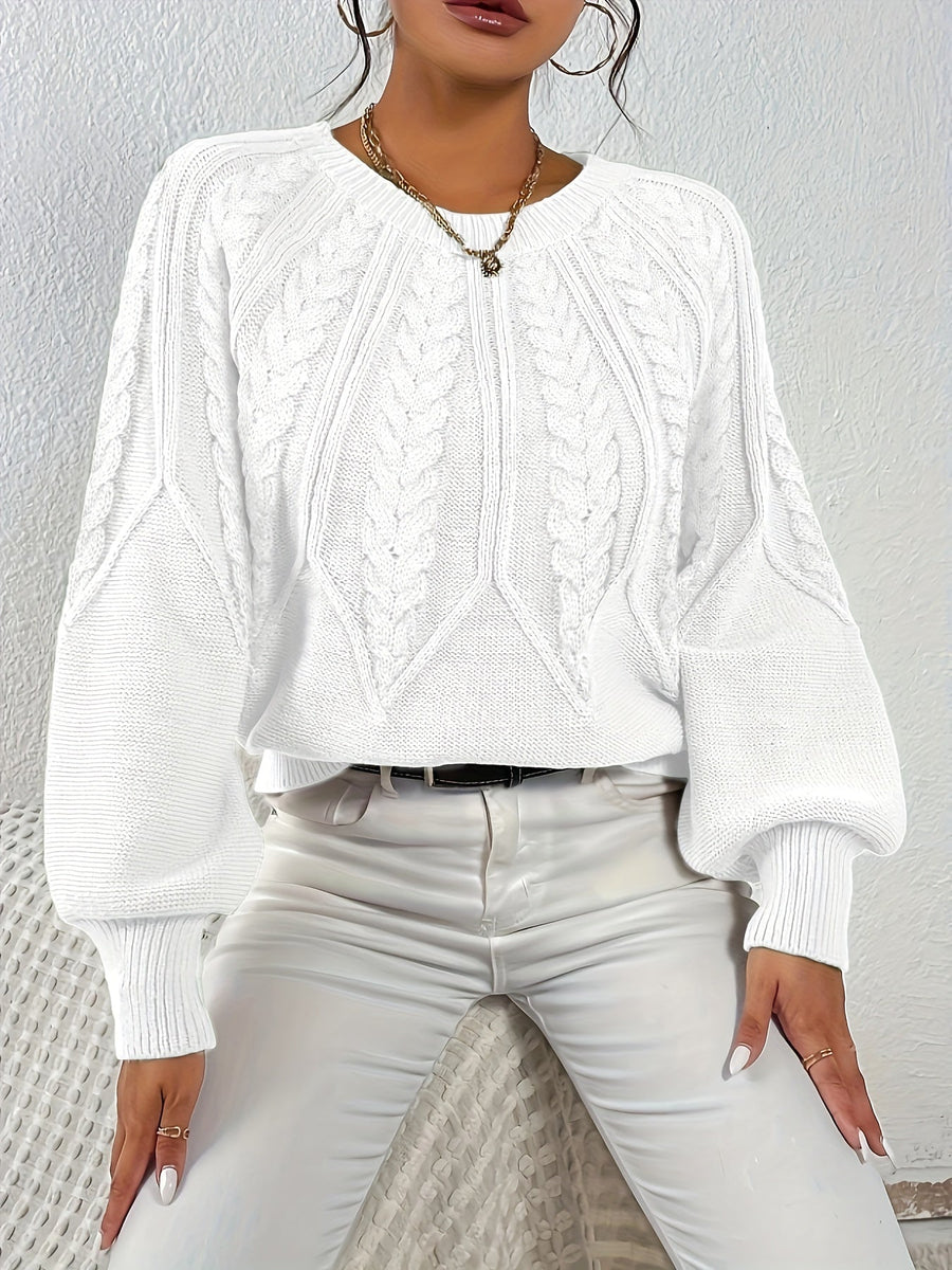 Eleanor | Women's Oversized Cable Knit Sweater – Relaxed Chunky Winter Pullover view 33
