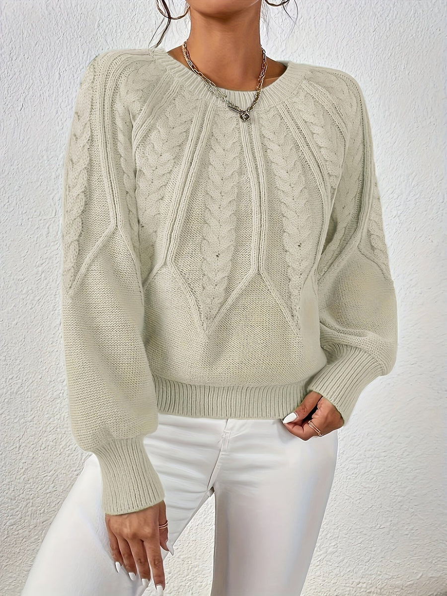 Eleanor | Women's Oversized Cable Knit Sweater – Relaxed Chunky Winter Pullover view 8