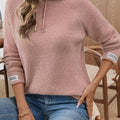 Giselle | Hooded Knit Sweater with Drawstring and Patch Cuffs