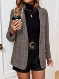 Opal | Women's Blazer – Plaid Long Sleeve Casual