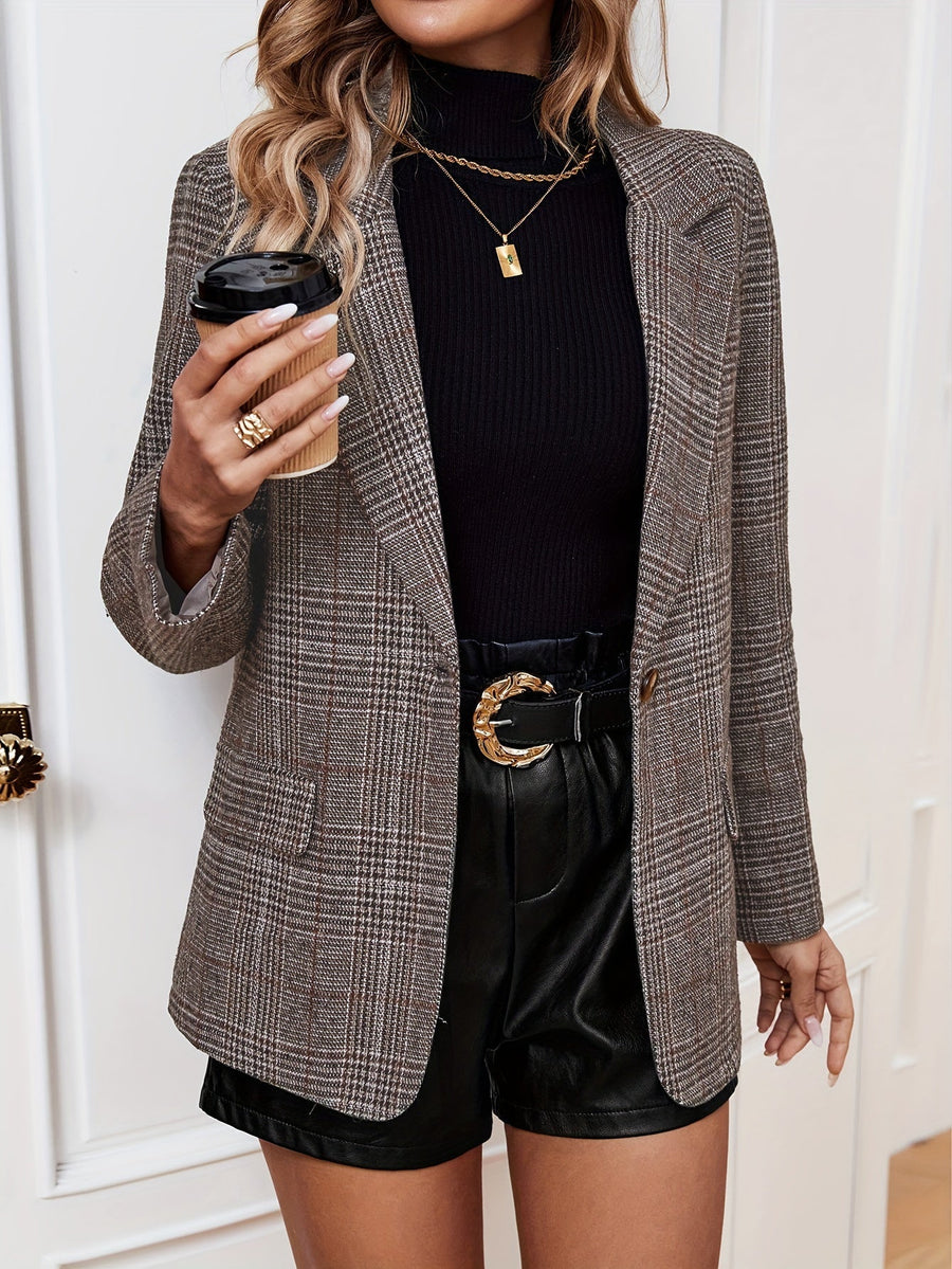 Opal | Women's Blazer – Plaid Long Sleeve Casual view 1