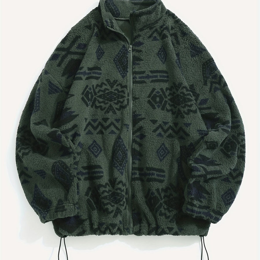 Carmen | Women's Plush Zip Up Jacket – Patterned Cozy Winter Jacket view 7