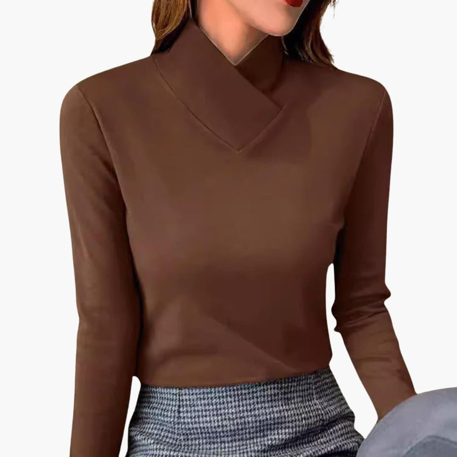 Liora | High-Collar Jumper with Long Sleeves and Regular Fit view 4
