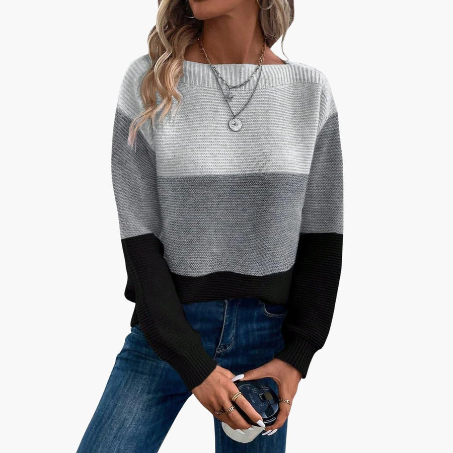 Oceane | Ombre Knit Jumper with Long Sleeves and Pullover Style view 7