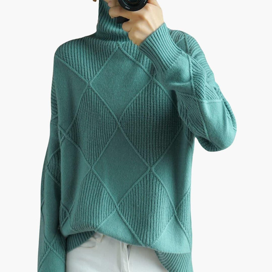 Selah | Ribbed Turtleneck Jumper with Long Sleeves and Fitted Silhouette view 6