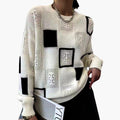 Verona | Patchwork Knit Jumper with Long Sleeves and Pullover Style