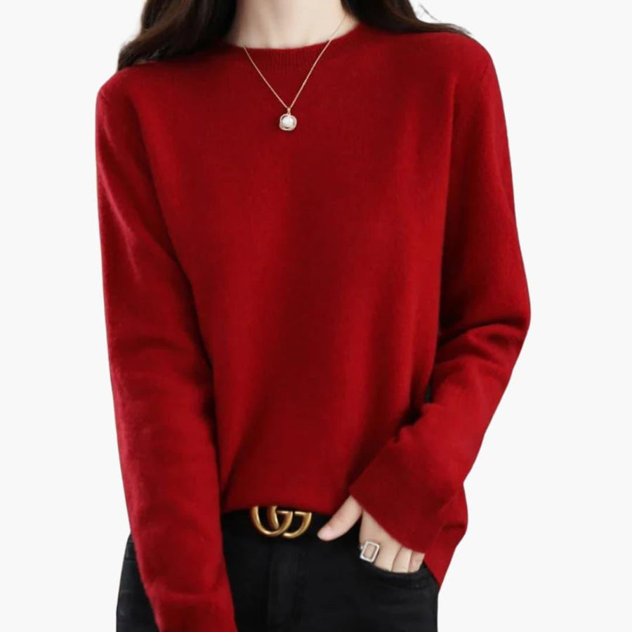 Persephone | Chunky Knit Jumper with Long Sleeves and Round Neckline view 7