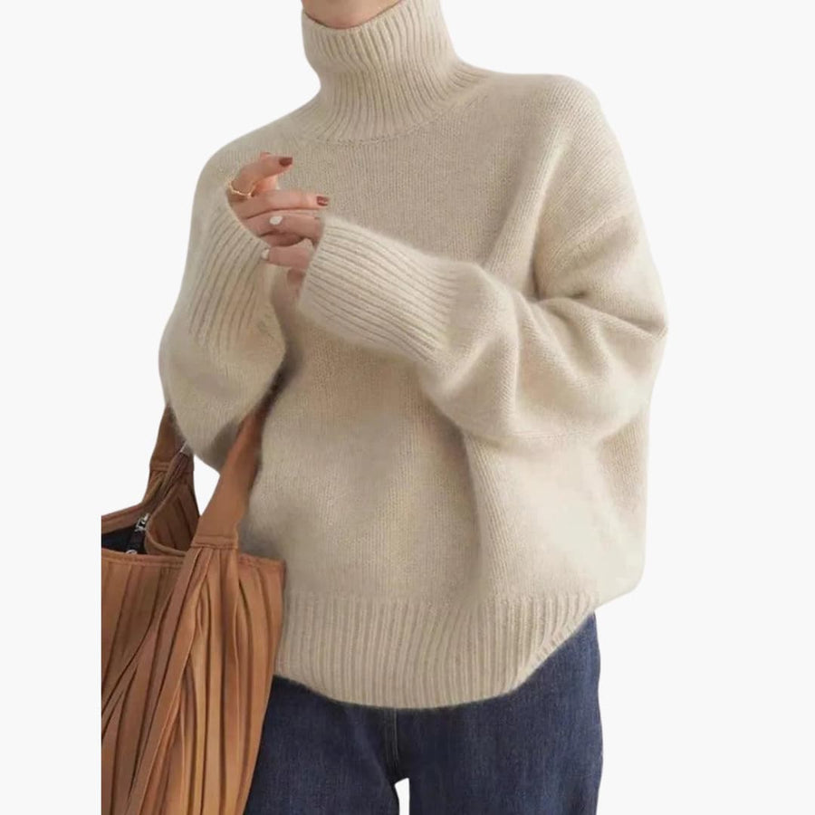 Natalia | Turtleneck Jumper with Long Sleeves and Ribbed Hem view 3