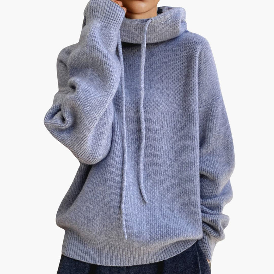 Ulrike | Turtleneck Jumper with Long Sleeves and Drawstring Detail view 2
