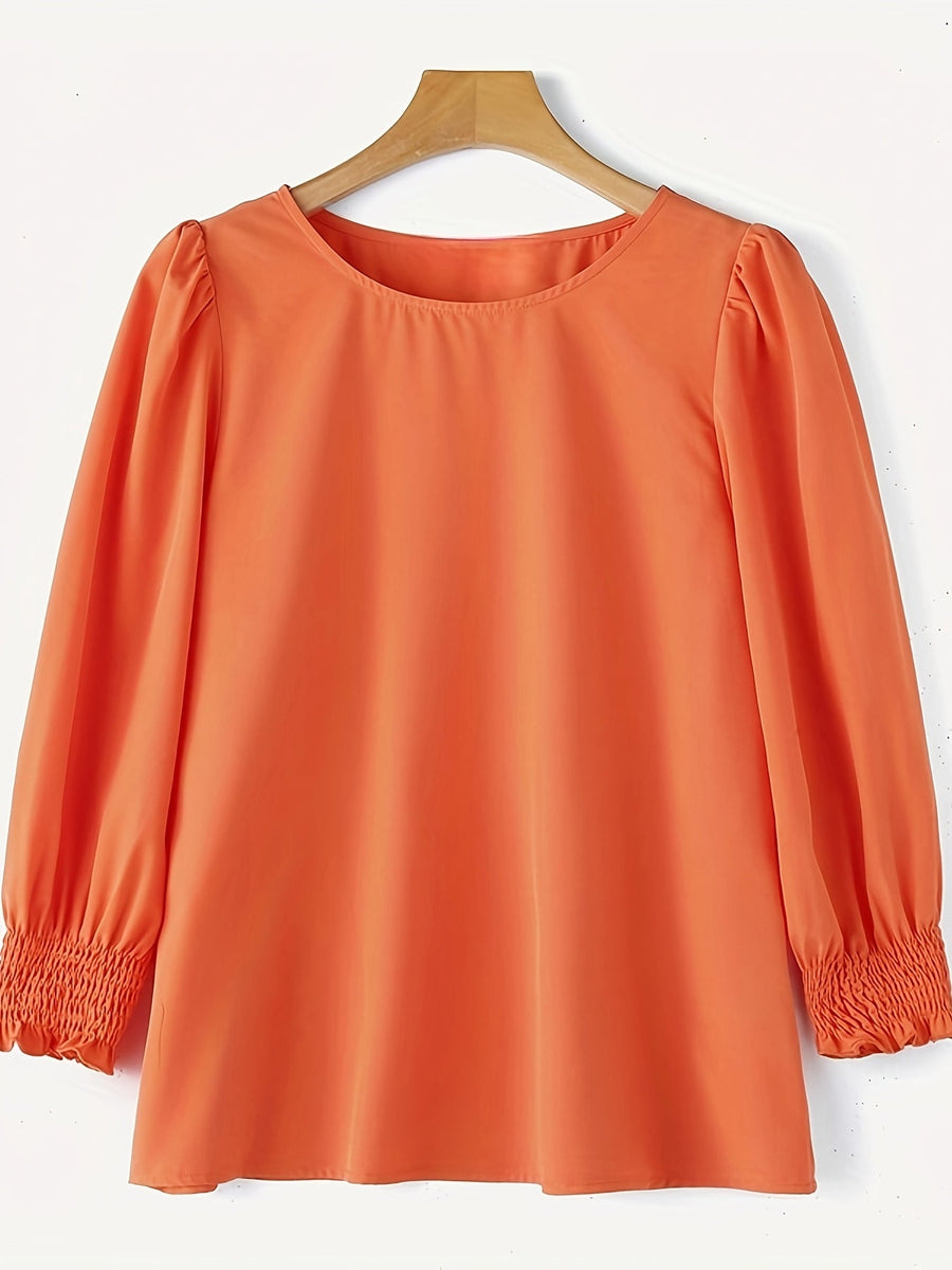 Ellen | Women's Puff Sleeve Blouse – Elegant Long Sleeve Dressy Top view 16