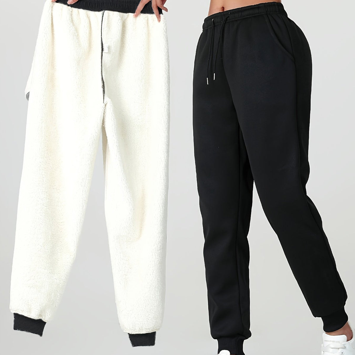 Fiona | Women's Lined Joggers – Cuffed Warm Winter Sweatpants