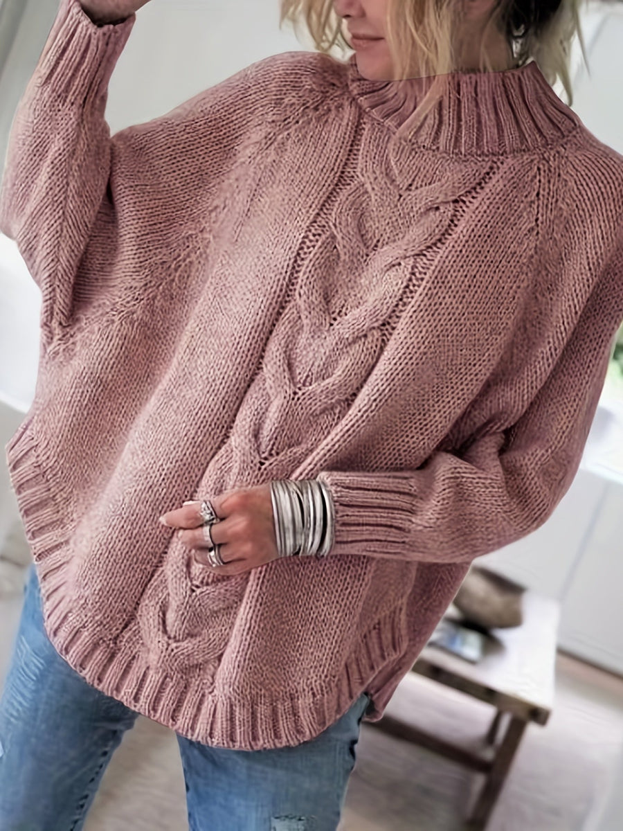 Gwendolyn | Women's Turtleneck Sweater – Cable Knit High Neck Winter Pullover view 4