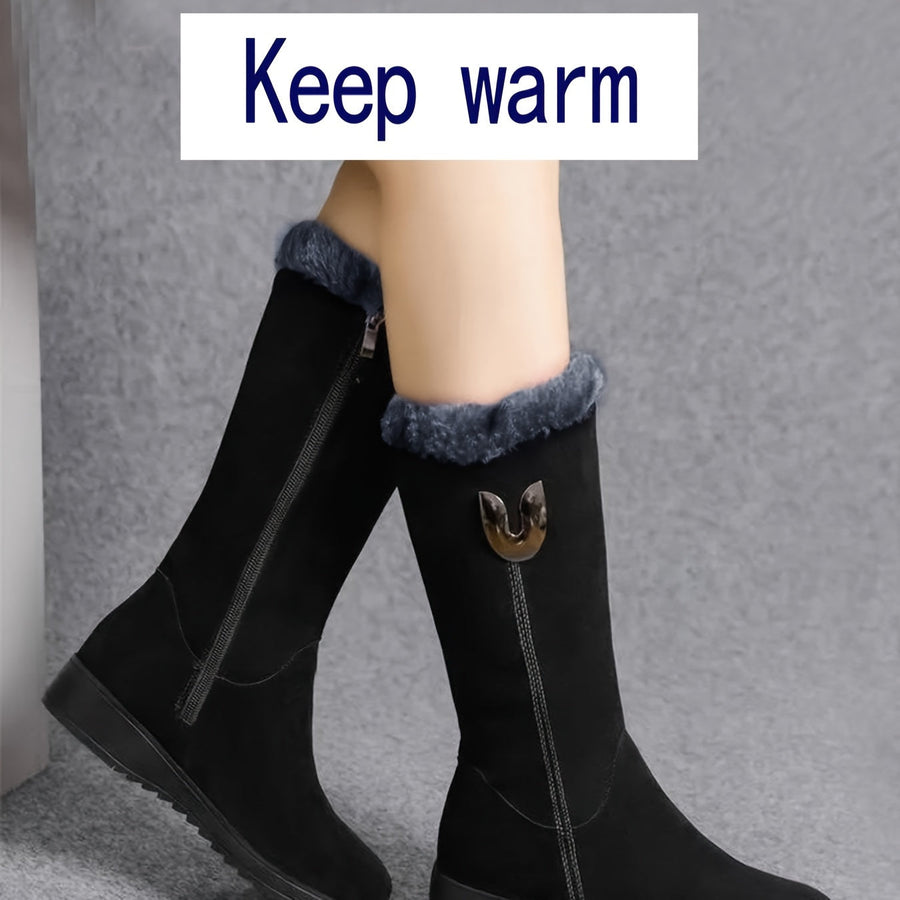 Solveig | Women's Winter Boots – Cozy Cuffed Mid Calf Snow Boots view 6