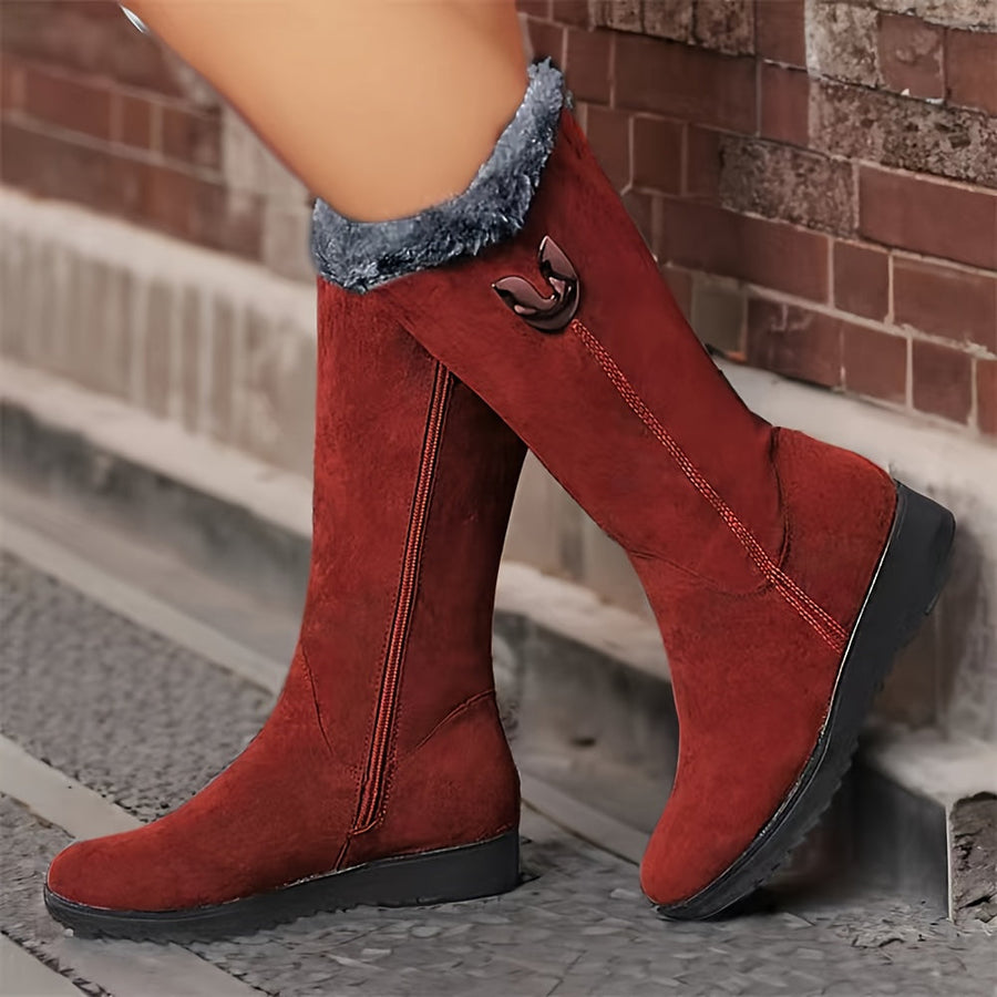 Solveig | Women's Winter Boots – Cozy Cuffed Mid Calf Snow Boots view 7