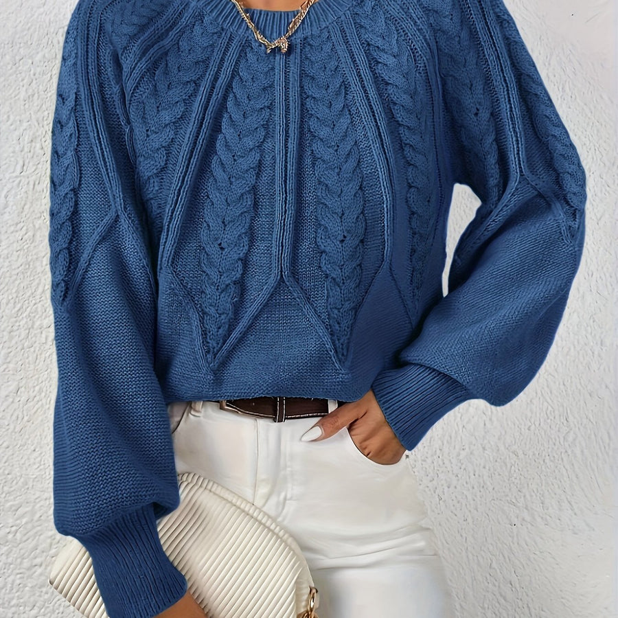 Eleanor | Women's Oversized Cable Knit Sweater – Relaxed Chunky Winter Pullover view 43