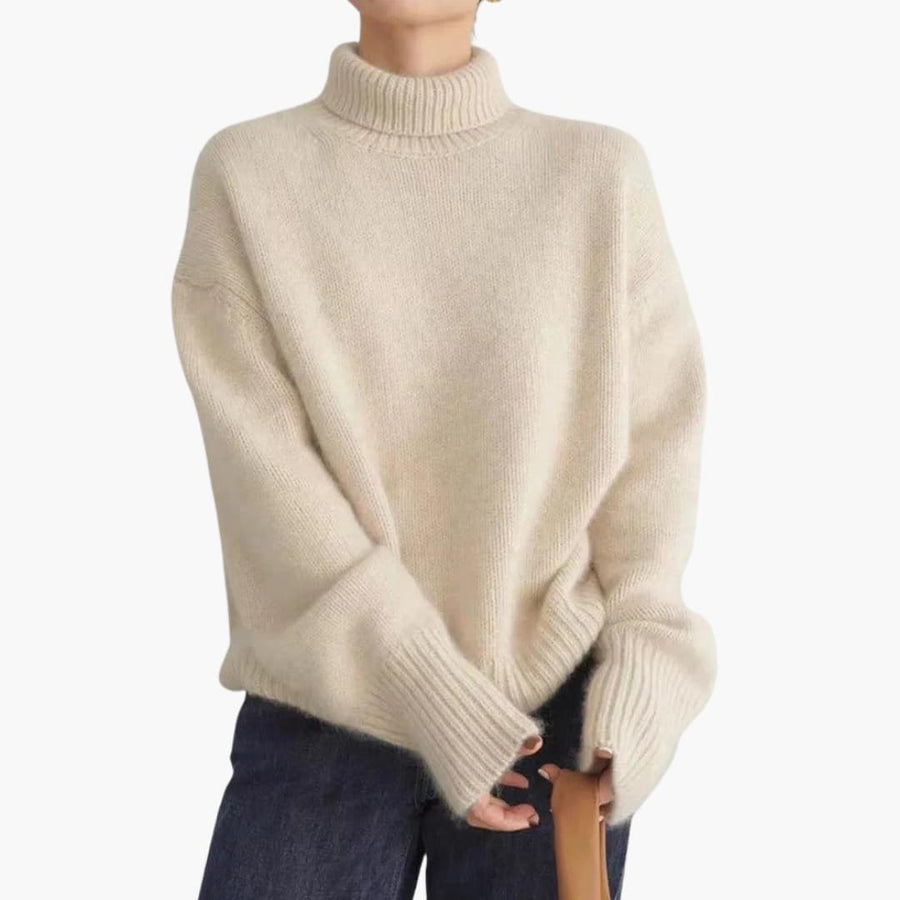 Natalia | Turtleneck Jumper with Long Sleeves and Ribbed Hem view 2