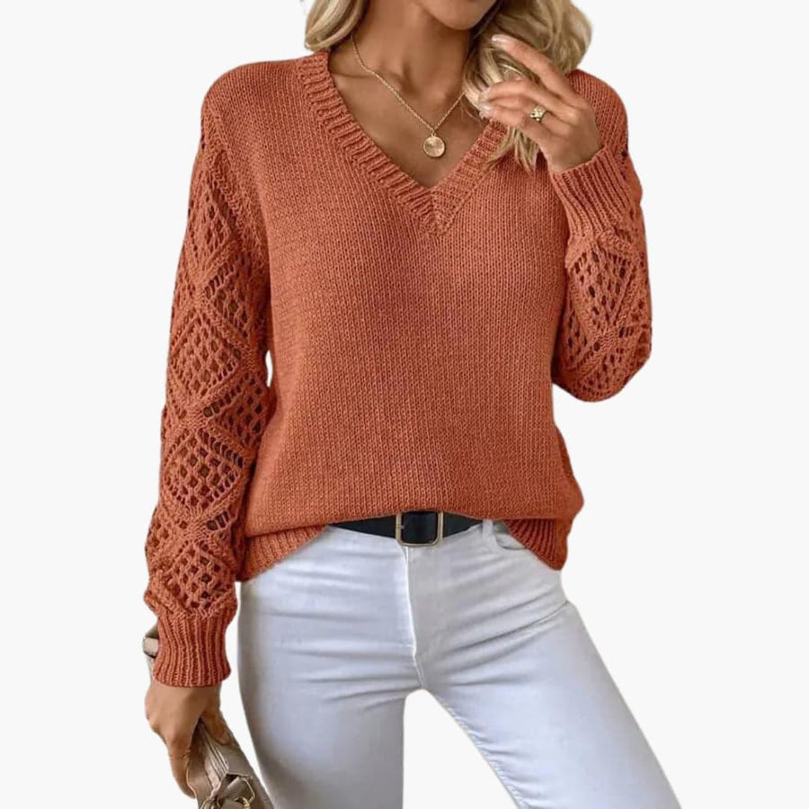 Zinnia | Jumper with Crochet Sleeve Details and Relaxed Fit view 7