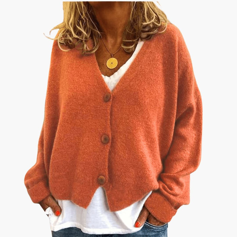 Brooke | Knitted Button Cardigan with V-Neckline and Long Sleeves view 10