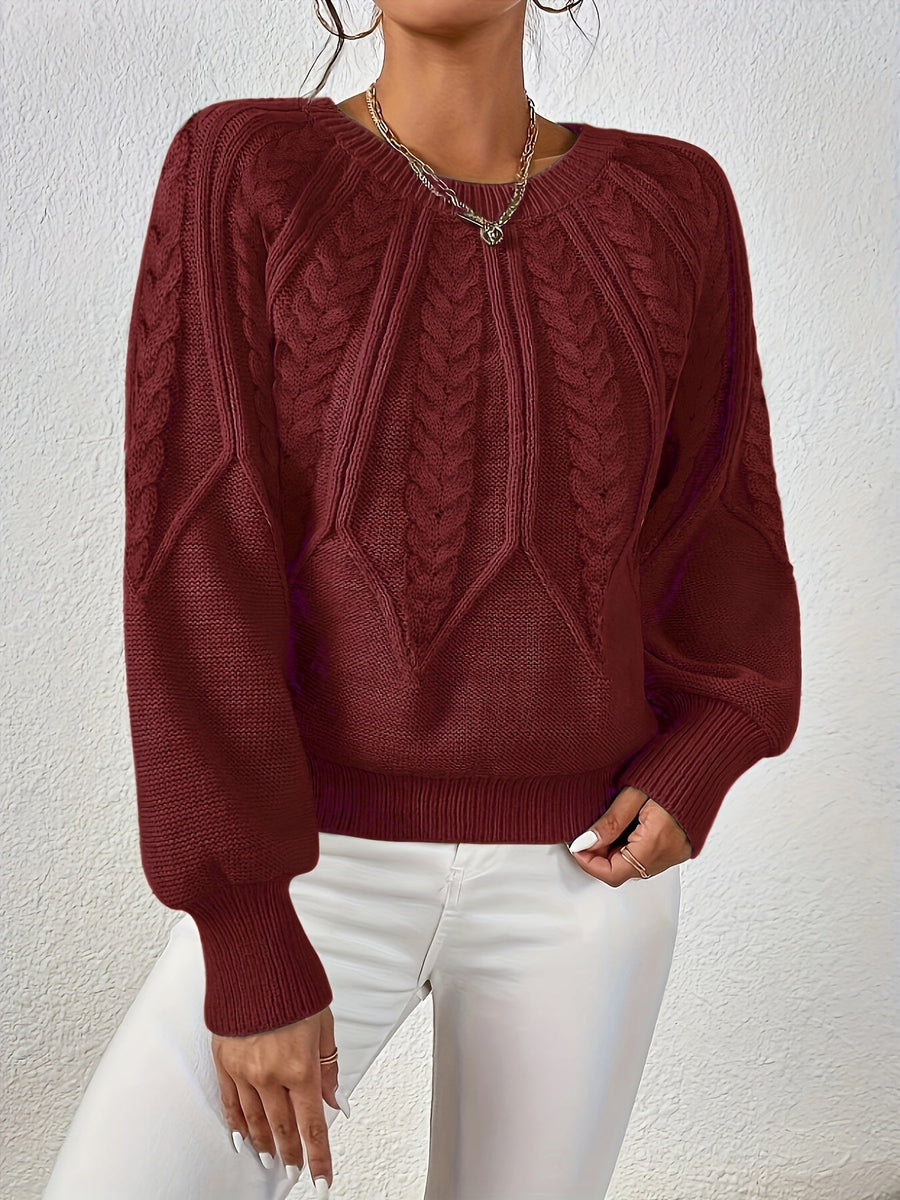Eleanor | Women's Oversized Cable Knit Sweater – Relaxed Chunky Winter Pullover view 13