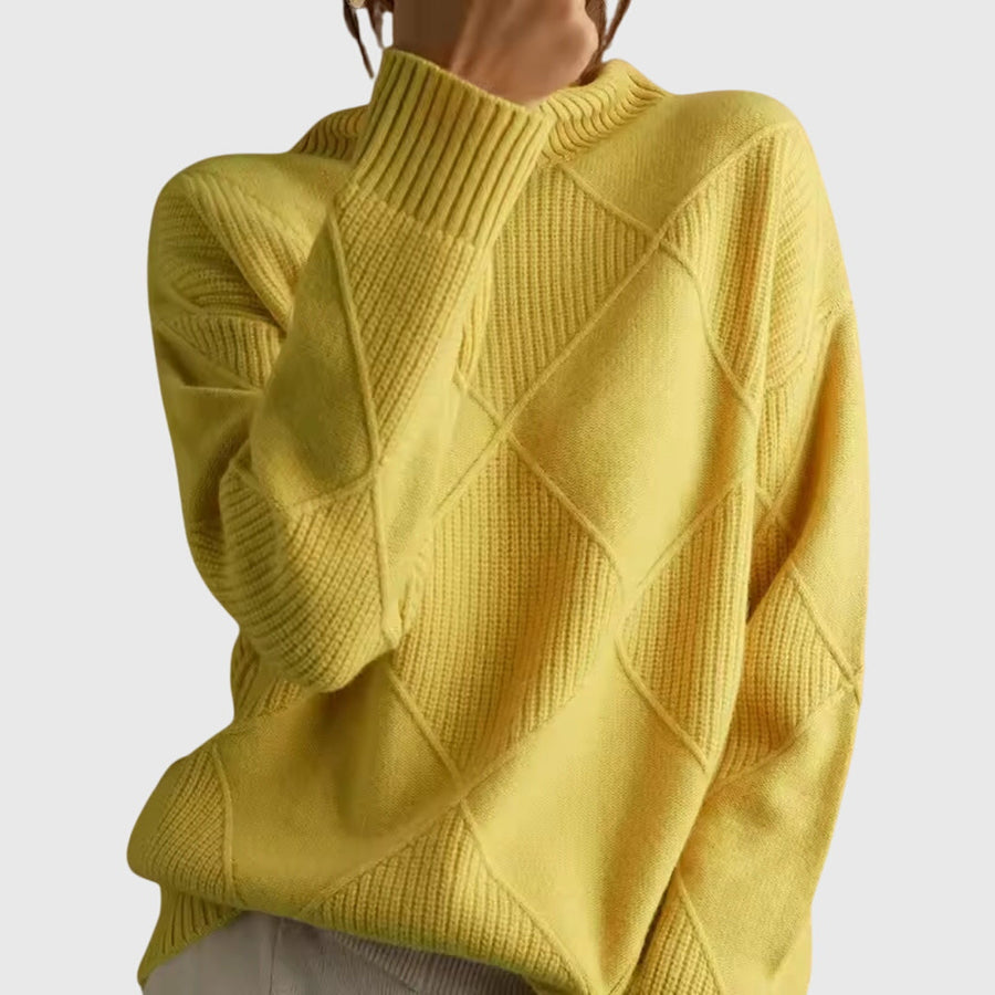 Wrenna | Roll Neck Sweater with Diagonal Seam Detail view 17