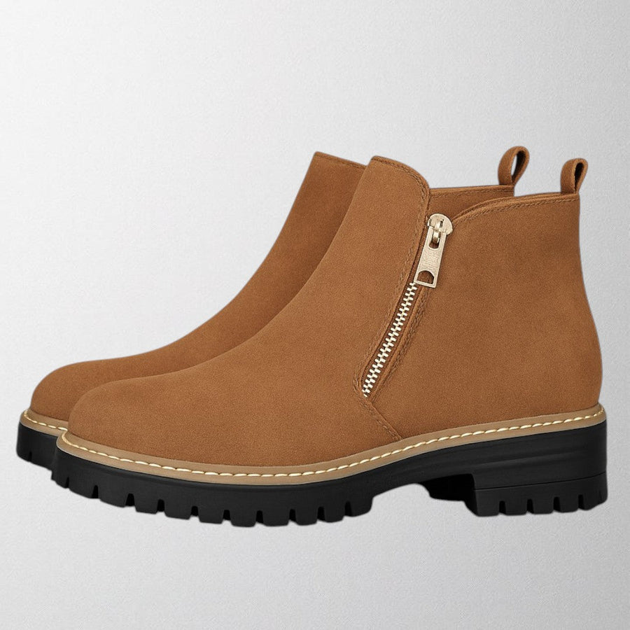 Griet | Side Zipper Closure Rounded Toe Boots view 4