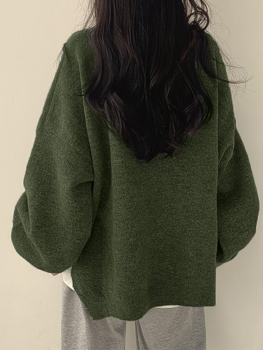 Perpetua | Oversized Crew Neck Sweater with Balloon Sleeves view 8