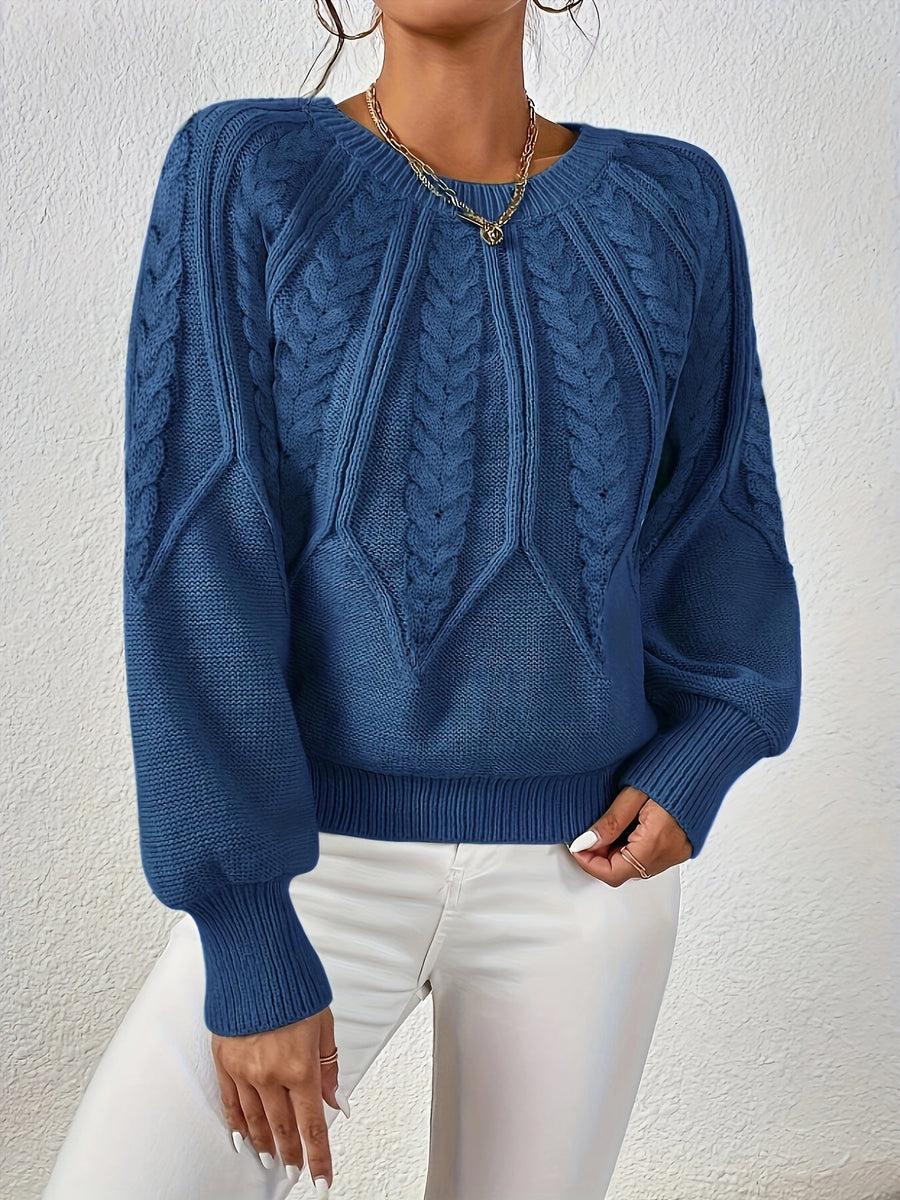 Eleanor | Women's Oversized Cable Knit Sweater – Relaxed Chunky Winter Pullover view 18