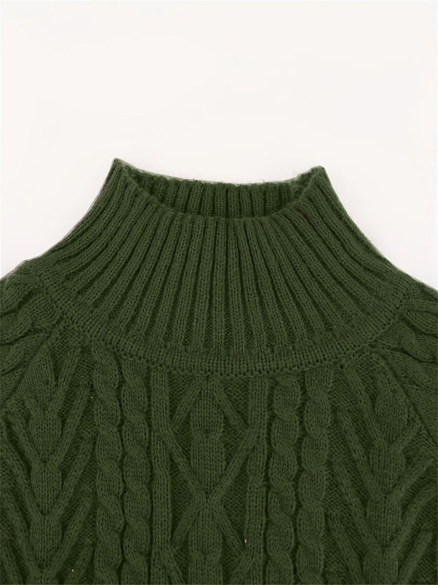 Eloise | Women's Mock Neck Sweater – Textured Knit Half Zip Collar Pullover view 28