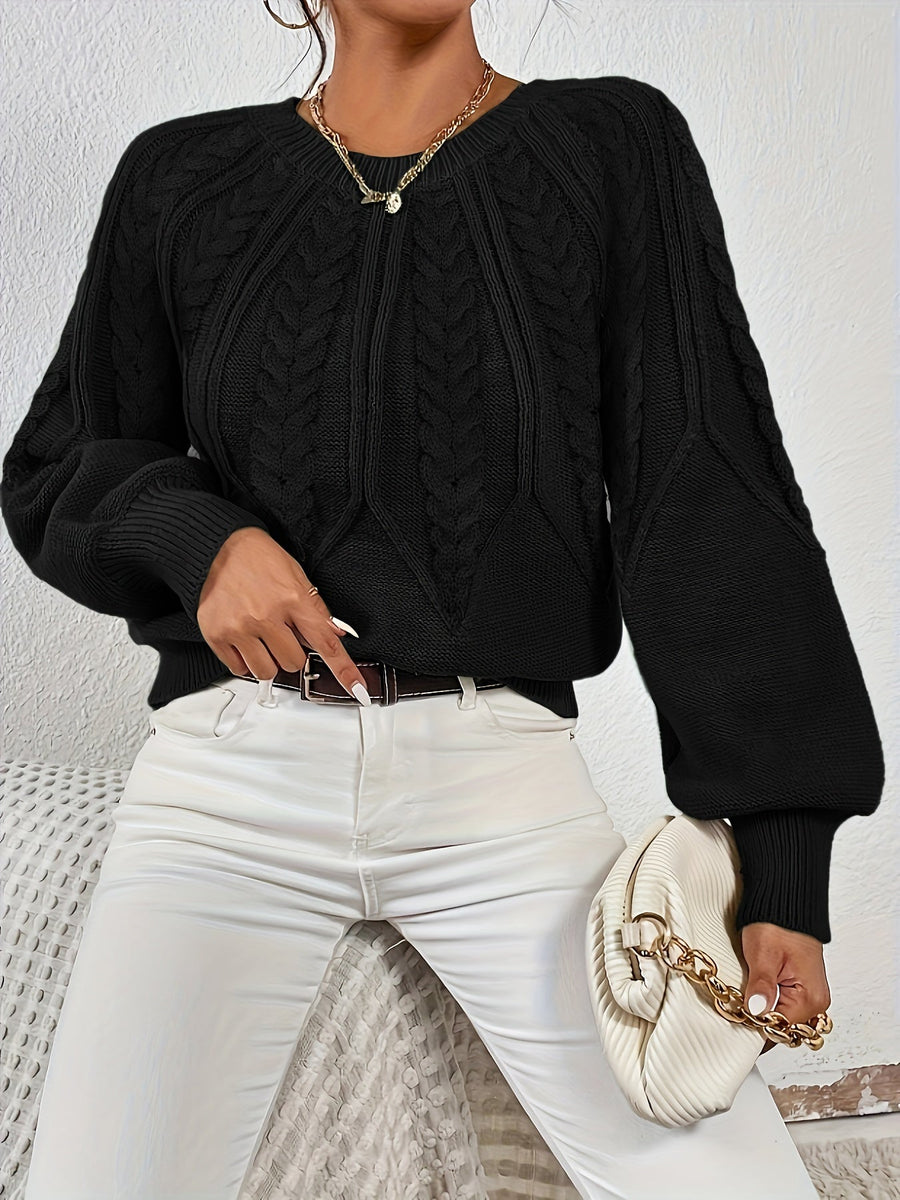 Eleanor | Women's Oversized Cable Knit Sweater – Relaxed Chunky Winter Pullover view 29