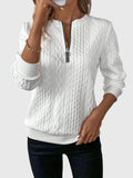 Casimira | Cable Knit Quarter-Zip Sweater