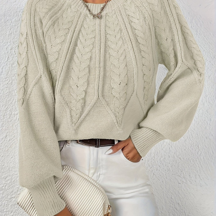 Eleanor | Women's Oversized Cable Knit Sweater – Relaxed Chunky Winter Pullover view 41