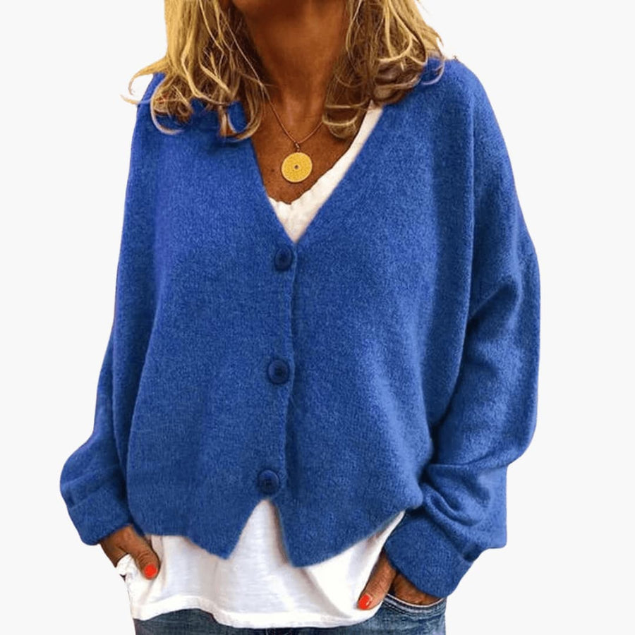 Brooke | Knitted Button Cardigan with V-Neckline and Long Sleeves view 9