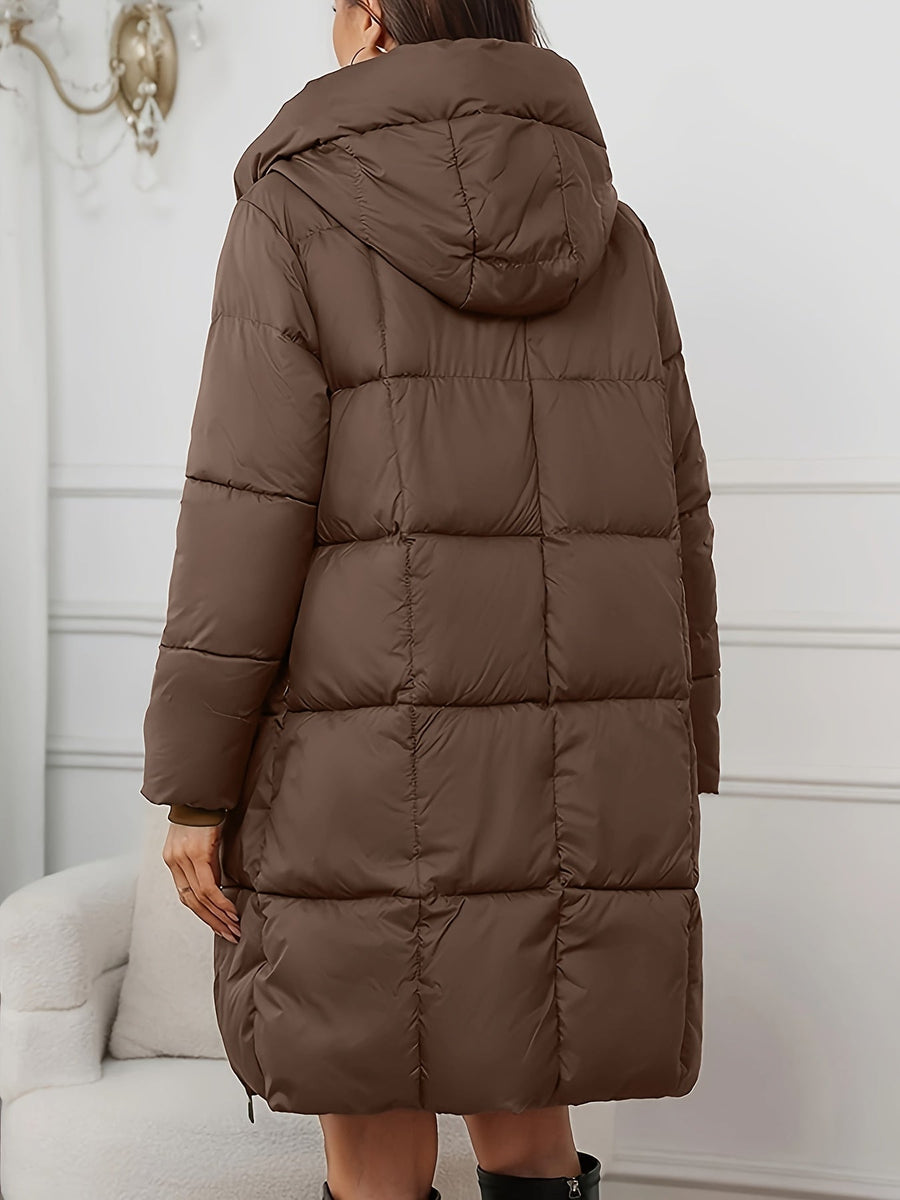 Camilla | Women's Long Puffer Coat – Hooded Quilted Winter Parka view 2