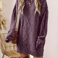 Tabitha | Women's Oversized Cable Knit Sweater Dress – Loose Winter Midi Dress