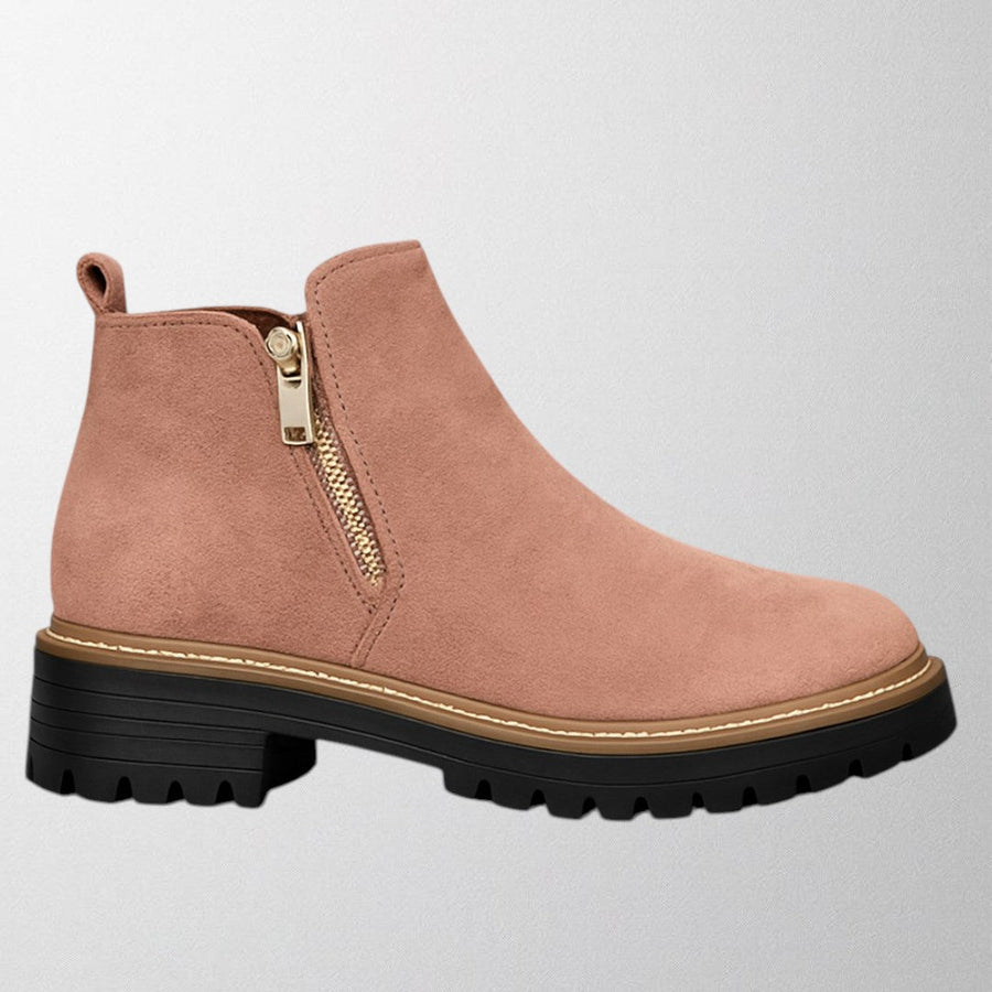 Griet | Side Zipper Closure Rounded Toe Boots view 5