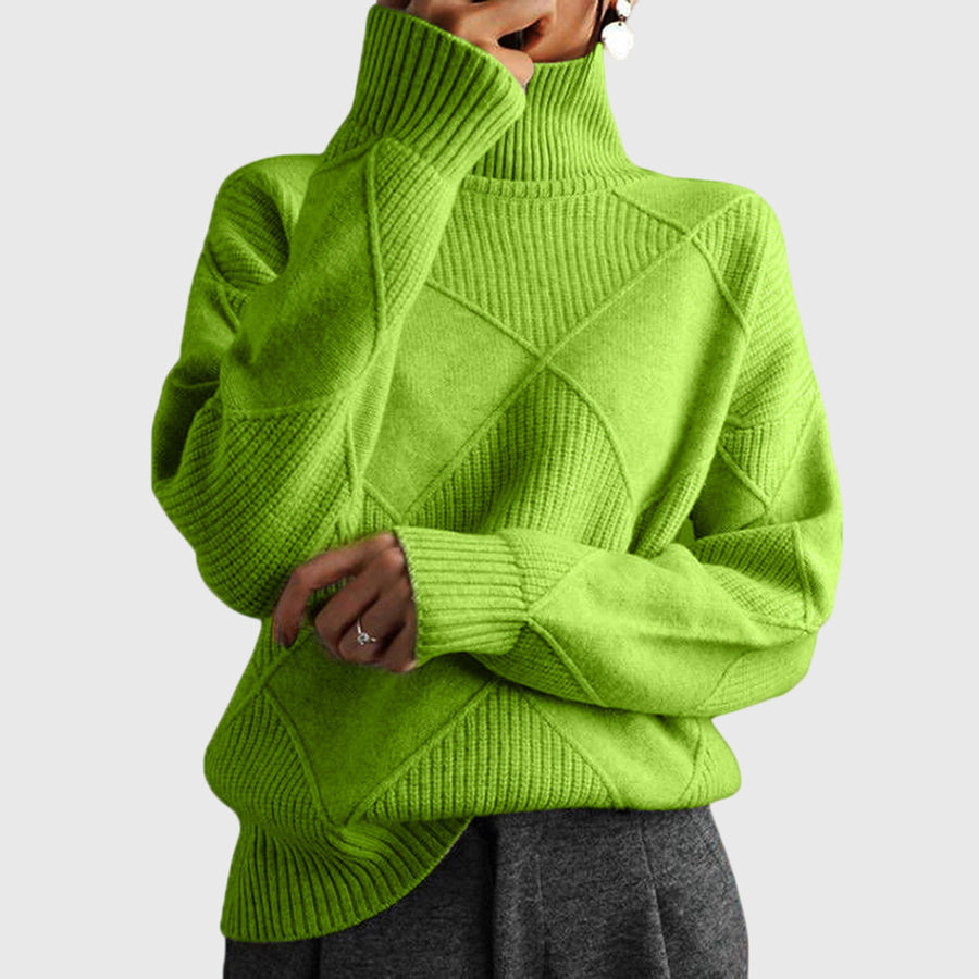 Wrenna | Roll Neck Sweater with Diagonal Seam Detail view 7