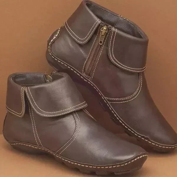 Camilla | Vintage-Style Contrast Stitching Boots view 2
